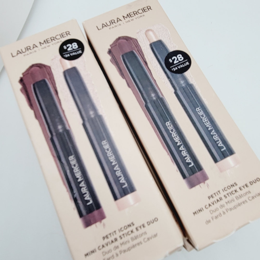 Mini Caviar Stick Eye Duo Laura Mercier Brand New In Box Rose Gold Dark Cocoa - Picture 8 of 10